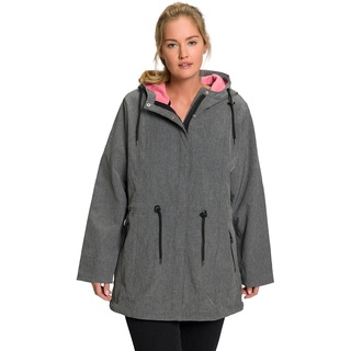 Ulla Popken Damen Functionele jas, softshelljas met fleece Jacke, Schwarz, 46-48 Große Größen EU