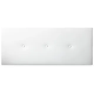 DUÉRMETE ONLINE - Hochwertiges gepolstertes Kopfteil Modell Milan, Bezug aus hochwertigem Kunstleder, inklusive Beschlägen und Schrauben, Weiß, 145 x 60 cm (Bett 135/140)