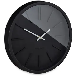 Relaxdays Wanduhr 35 cm Quarz schwarz