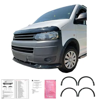 am carparts gmbh & co kg Radlaufschutz Radlaufleisten kompatibel mit VW Transporter T5 T5 1 2003 bis 2015 10 TLG mit ABE T†V