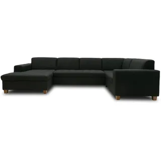 DOMO. collection Wohnlandschaft Sugar, Sofa, Couch, Longchair Links, Moderne U-Form, 162 x 333 x 199 cm, anthrazit