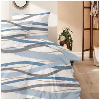 Primera Bettwäsche »Biber-Bettwäsche Whips« 2 Stk. tlg. mit modernen Linien Primera grau-rot B/L: 155 cm x 220 cm