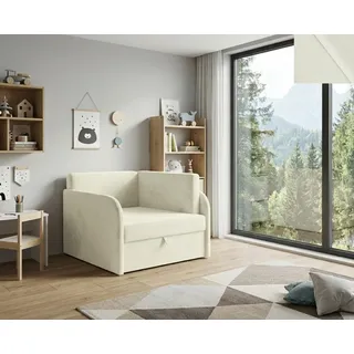 Schlafsessel LUCCA 79×104×67 cm mit Schlaffunktion 73×170, Bettkasten, Matratze, Stoff New Velo 201 WEIß POLTRONA LETTO - Weiß
