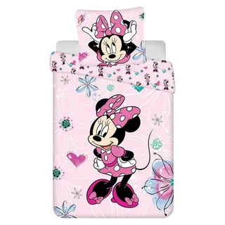 tinisu Minnie Mouse Herzen Schwarz 160 x 200 cm + 70 x 80 cm