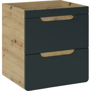 Moderner Badezimmerschrank 50 cm mit zwei Schubladen, Möbelstück für das Badezimmer - Weiß