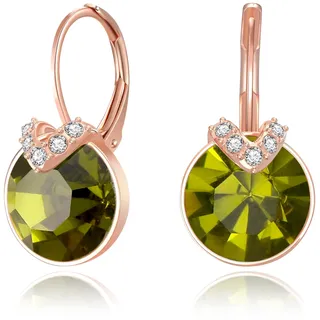 Clearine Cubic Zirkonia Leverback Ohrringe Grün Rosegold Ton Kronleuchter Dangle Valentinstag Geburtstag Weihnachten Muttertag Schmuck Geschenk für Mama Frauen Ehefrau Freundin