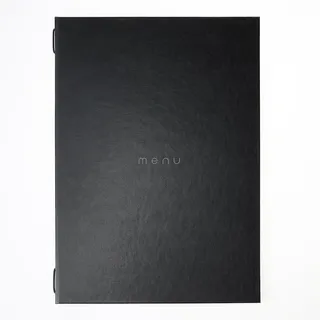DAG STYLE DAG Style, Speisekarte Restaurant A4 Linie Italy, Menü Restaurant mit Aufschrift "Menü", Farbe Schwarz Satin, PU, 100% Made in Italy
