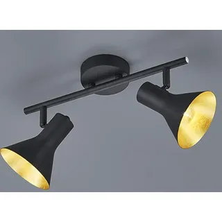 Trio Leuchten Landhaus / Vintage / Rustikal Deckenstrahler Magno 2-flammig schwarz / Innenbeleuchtung / Wohnzimmerlampe / Schlafzimmer / Küche Stahl Rund LED geeignet E14 Max. 2 x 28 Watt - Schwarz