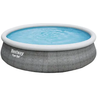 Bestway Pool SET 57372 , Blau, Grau, Weiß , Kunststoff , 107 cm , Freizeit & Co, Pools & Wasserspaß, Pools, Aufstellpools