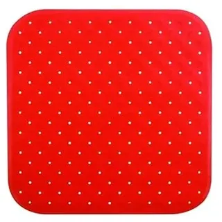 MSV Premium Duschmatte Badematte Badewannenmatte Badewanneneinlage antibakteriell rutschfest mit Saugnäpfen-Rot-duftet nach Rosen-ca. 54 x 54 cm-waschbar bei 60° Grad, Gummi, Red, Large