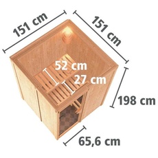 Bild von Sauna Minja 68mm Fronteinstieg, 3,6 kW Bio Saunaofen 3,6kW ext. Klarglastür