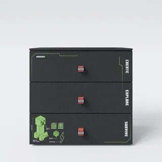 Phoenix Minecraft Kommode 80 x 77 x 39,5 cm Schwarz