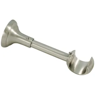 GARDINIA Vorhangstange Rustikal offen 1-läufig Ø 25 mm 12 cm Edelstahl-Optik
