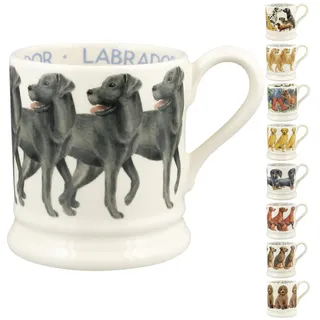 Emma Bridgewater große Tasse 1/2 Pint, Keramik Kaffeetasse groß - Steingut Tasse, Cappuccino, Latte, Kaffee, Teetasse - Schöne Tassen, Geburtstagsgeschenk - Kaffeebecher Schwarzer Labrador