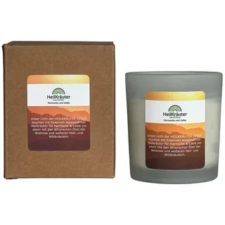Heilkräuter Manufaktur Bio-Heil-Kräuter-Kerze für Harmonie und Liebe - mit ätherischen Ölen der Wildrose und weiteren Heilkräutern. Im Glas mit Geschenkkarton