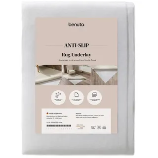 benuta Teppichunterlage Zubehoer Weiß 190x290 cm , Textil , Uni , Rechteckig , 190x290 cm , Oeko-Tex® Standard 100 , wasserabweisend , Teppiche und Böden, Teppiche, Teppichunterlagen