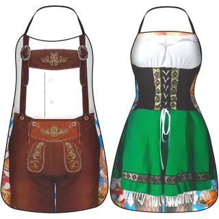 HOWAF 2 Stück Oktoberfest Schürze, Lustige Oktoberfest Bayerische Schürze Dirndl Kostüm, Oktoberfest Accessoires für Oktoberfest Kostüm, Oktoberfest Herren Outfit, Oktoberfest Damen Outfit