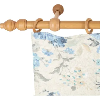 Gardinenstange SN DECO GROUP "Filigrano" Gr. 2, braun (eichefarben), L:140cm, Holzwerkstoff, Gardinenstangen, Gardinenstange, 28 mm, Holz, verschiedene Längen und Farben, Komplettset