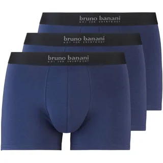 Bruno Banani Boxershorts »Short 3Pack Energy Cotton« 3er Pack, mit Schriftzug am Bund, blau