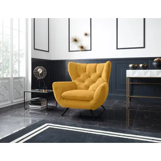 Candy Ohrensessel Beatrice Samt-Optik 100 x 106 x 95 cm Gelb