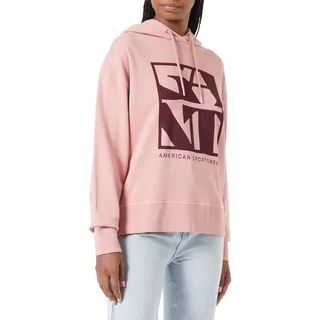 GANT Damen D1. Quadrat Logo Hoodie Kapuzenpullover, Terracotta PINK, M