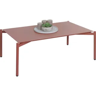 Aluminium-Gartentisch HWC-O11, Outdoor Loungetisch Kaffeetisch Tisch Balkontisch, 105x65cm terrakotta - Rot