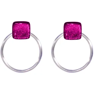 Ellen Kvam Back-Front Hoop and stud earring - Pink