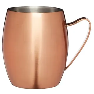 BarCraft Isolierter Moscow-Mule-Becher mit Kupferbeschichtung, Edelstahl, 370 ml, Braun