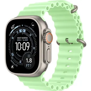 Apple 49mm Neon Green Ocean Band - Black Titanium Finish