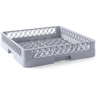 HENDI Spülkorb, Spülmaschinenkorb, Geschirrspülkorb, universal, grobmaschig, Polypropylen, 500x500x(H)100mm, grau