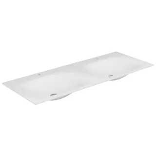 KEUCO EDITION 11 Einbau-Doppelwaschtisch aus Varicor, 2450x17x535mm, 2 x 1 Hahnloch, weiß, 31280702402