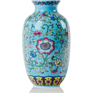 Qinlang 15,2 cm kleine Blaue Blumenvase für Heimdekoration, Keramik-Knospenvase für Blumen – Blumenstraußvase