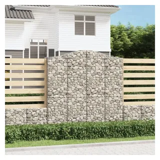 vidaXL Gabione mit Hochbogen 200x50x200/220 cm Verzinktes Eisen