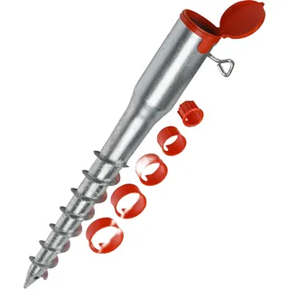 relaxdays Bodenhülse aus Stahl 26-65 mm - Silber