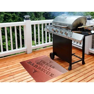 Primaflor Primaflor-Ideen in Textil Fußmatte »BBQ Grillunterlage TEXAS, Made in Belgium« rechteckig 5 mm Höhe Grillmatte ideal als Bodenschutz, mit Spruch, rutschhemmend, waschbar, braun