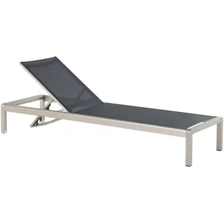 Beliani Gartenliege 198 x 64 x 93 cm Schwarz, Silber