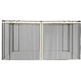 Outsunny Moskitonetz für 3x4 m Pavillon 4 Stück Schwarz 3,52 x 0,01 x 2,07 m
