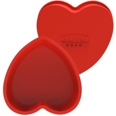 SILIVO Silikon Backform Herz, 2 Stück Kuchenform Herz Ø 26cm, Antihaft Herzform Backform, Silikon Herzbackform für Herzkuchen, Pudding