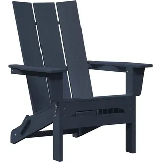 vidaXL Klappbarer Adirondack-Stuhl Marineblau 80,5 x 74,5 x 92 cm HDPE - Blau