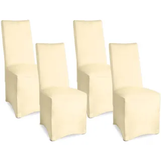 Beautissu Stuhlhusse Leona Stretch Bankett 4tlg