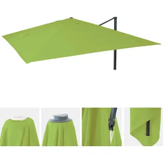 Ersatz-Bezug für Luxus-Ampelschirm HWC-A96, Sonnenschirmbezug Ersatzbezug, 3x3m (Ø4,24m) Polyester 2,7kg hellgrün - Grün