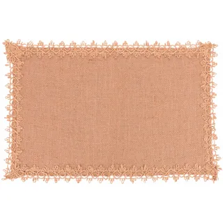 Tischset rechteckig 45 x 30 cm aus Jute, bestickter Rand