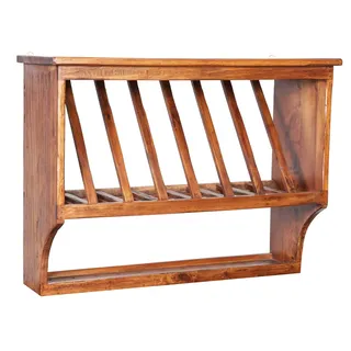 Biscottini Wandregal aus Holz 80,5 x 28 x 60,5 cm | Küchenregal für die Wand, natürliches Finish | Wandregal Made in Italy