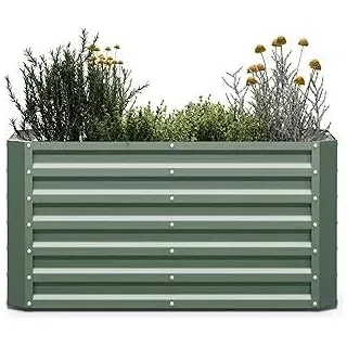 blumfeldt High Grow Straight Hochbeet, Ergonomisches 575-l-Gartenbeet aus Rostfreiem Galvalume-Stahl für Gemüse und Kräuter – Rückenschonendes Design, Einfache Montage, Frostsicher und Kompakt
