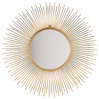 Beliani Wandspiegel rund 80 cm Gold