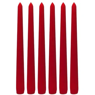 Dekohelden24 Spitzkerzen 25 cm rot 6 St.