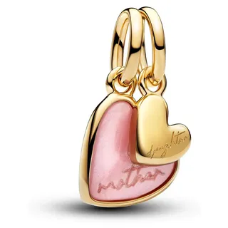 Pandora Mutter Tochter Charm-Anhänger Goldfarben/Pink 763766C01