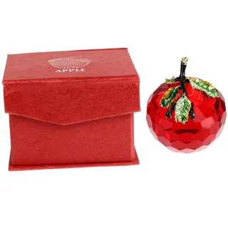 Angoily Kristall Apfel Deko Roter Facettierter Metallkern Weihnachtsschmuck für Fenster und Desktop Edelstein Ornament für Wohnraum Dekoration und Geschenk