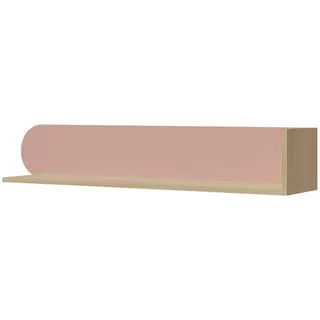 Mirjan24 Kinder-Wandregal Lexi 120 15 , Eichefarben, Rosa , Holzwerkstoff , Rechteckig , 120x20x25 cm , Wohnzimmer, Regale, Wandregale