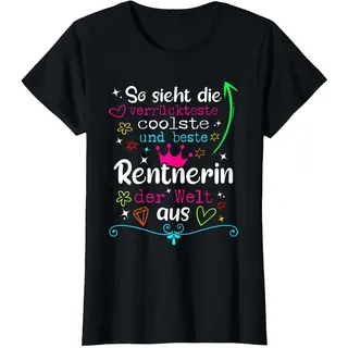 Beste Rentnerin Rente Rentner Frau lustig Ruhestand T-Shirt, Damen, Schwarz, L